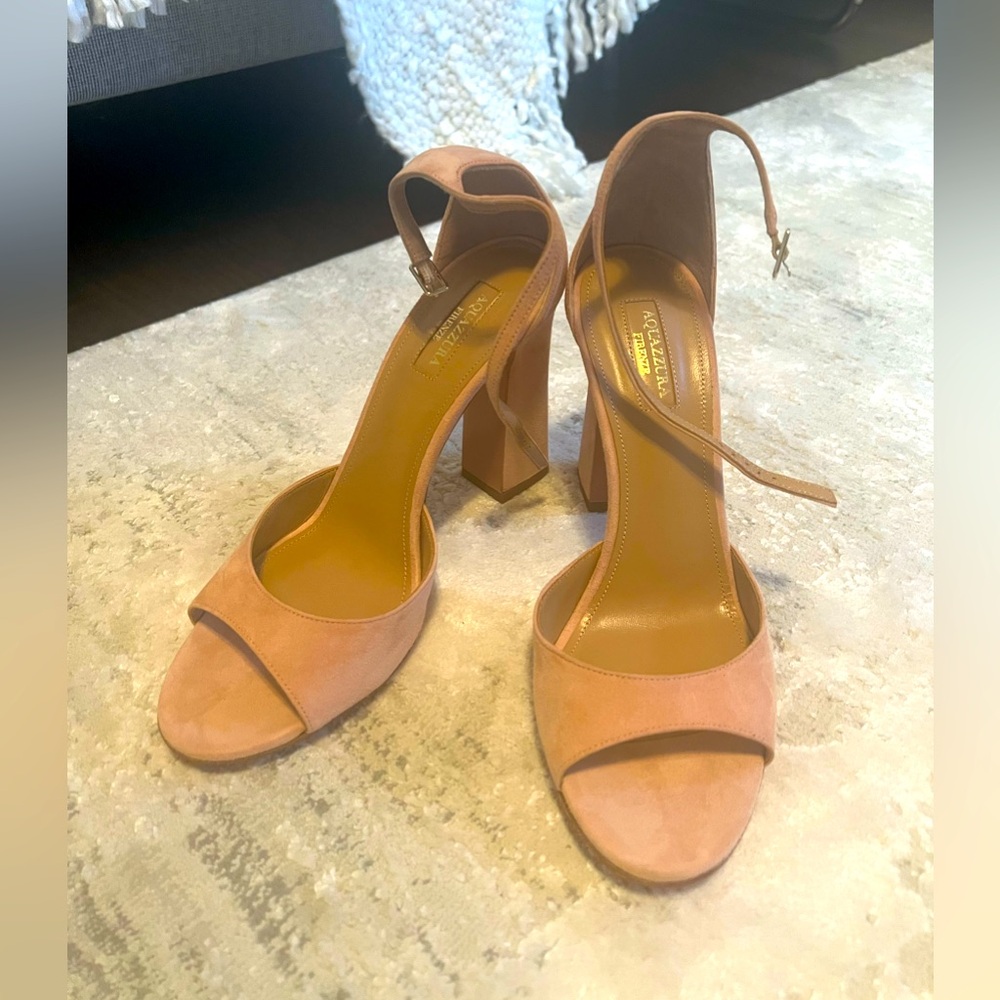 Aquazzura French Rose Suede Sandals size 9.5